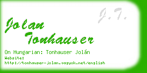 jolan tonhauser business card