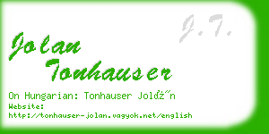 jolan tonhauser business card